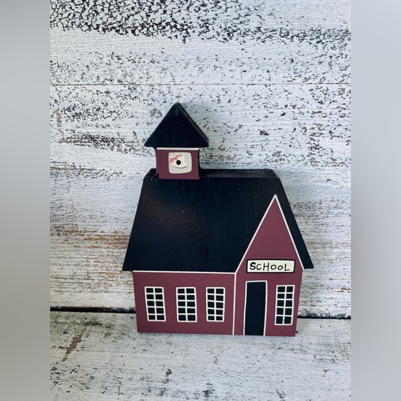 *Village House Block Primitive School Shelf Sitter - Picture 6 of 12